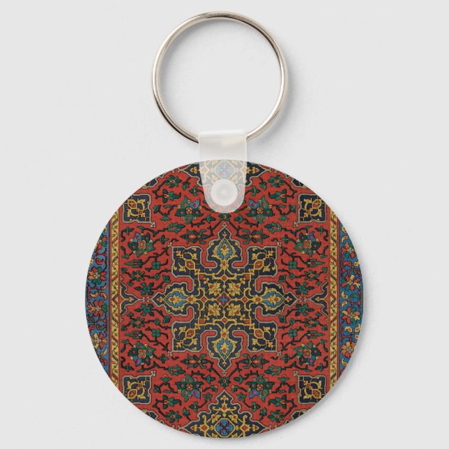 Persian Rug Carpet Red Blue Classic Keychain (Front)