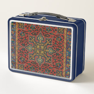 Persian Rug Carpet Red Blue Classic Metal Lunch Box