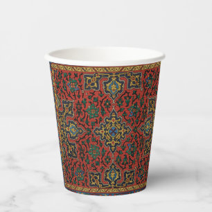 Persian Rug Carpet Red Blue Classic Paper Cups