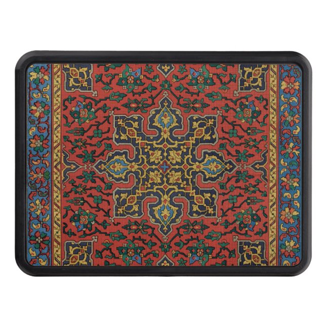 Persian Rug Carpet Red Blue Classic Trailer Hitch Cover (Front)