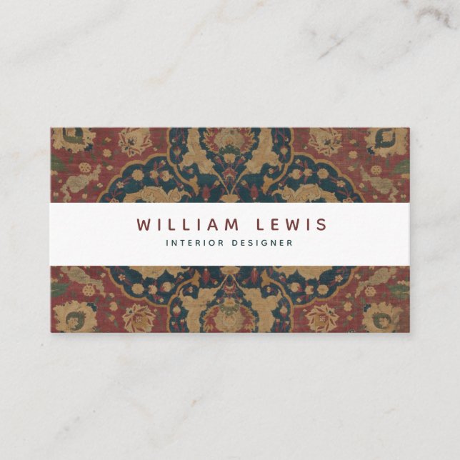 Persian Rug Interior Designer Business Card (Front)