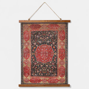 Persian Rug Iranian Red Black Hanging Tapestry