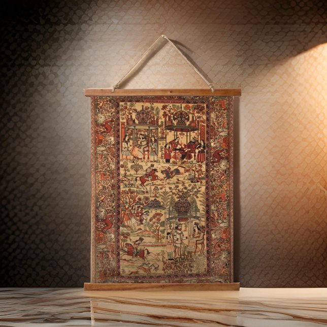  Persian Rug Knights Tehran Gold Design  Hanging Tapestry (Creator Uploaded)