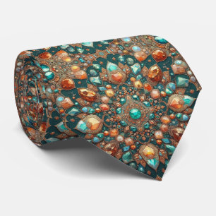 Persian Rug Oriental Rug Orange and Teal Pattern Tie