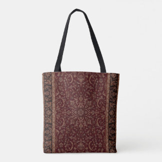 Persian rug print design red heritage tote bag