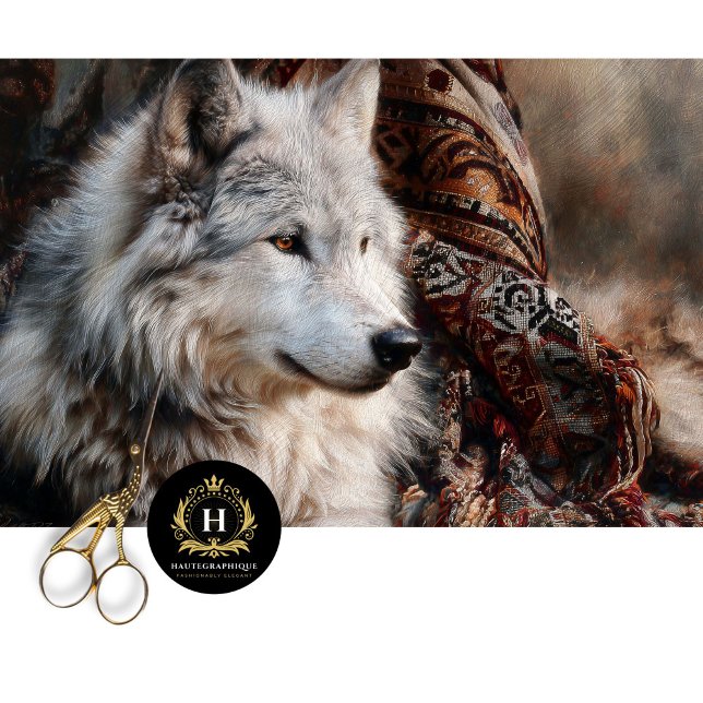 Persian Rug White Wolf Portrait Tissue Paper (Creator Uploaded)