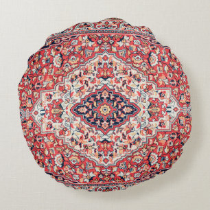 Persian Silk Rug Print  Round Pillow