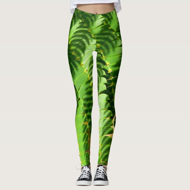 Persian Silk Tree Leaves Leggings (Front)