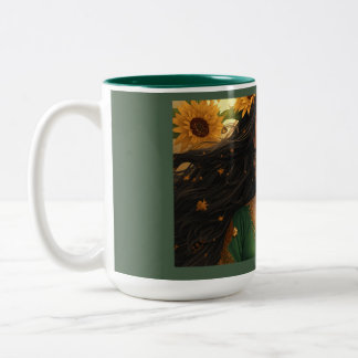 Persian Sunflower Lady Mug | Elegant Floral Art Co