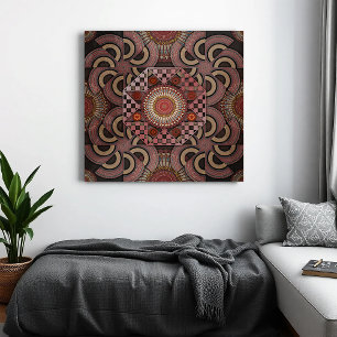 Persian sunniest framed ethnic semicircle mandala canvas print