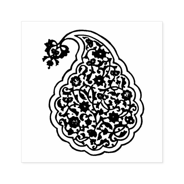 Persian tile paisley motif rubber stamp (Imprint)