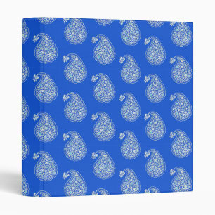 Persian tile paisley - white on blue binder