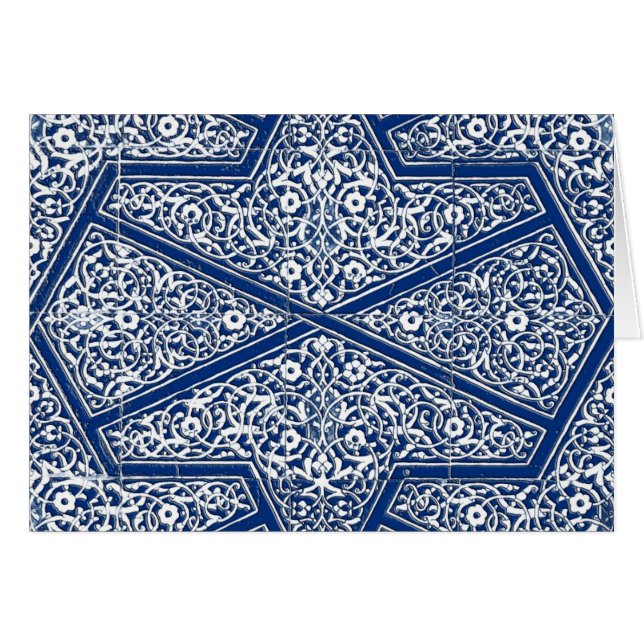 Persian tile pattern - cobalt blue and white (Front Horizontal)