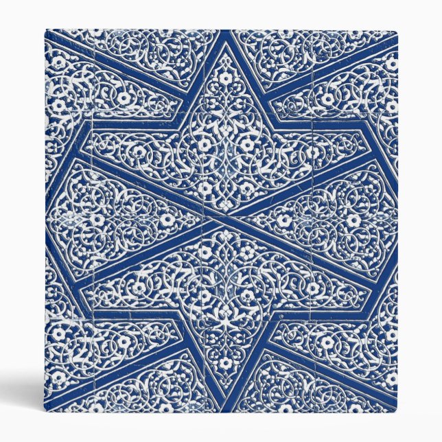 Persian tile pattern - cobalt blue and white binder (Front)