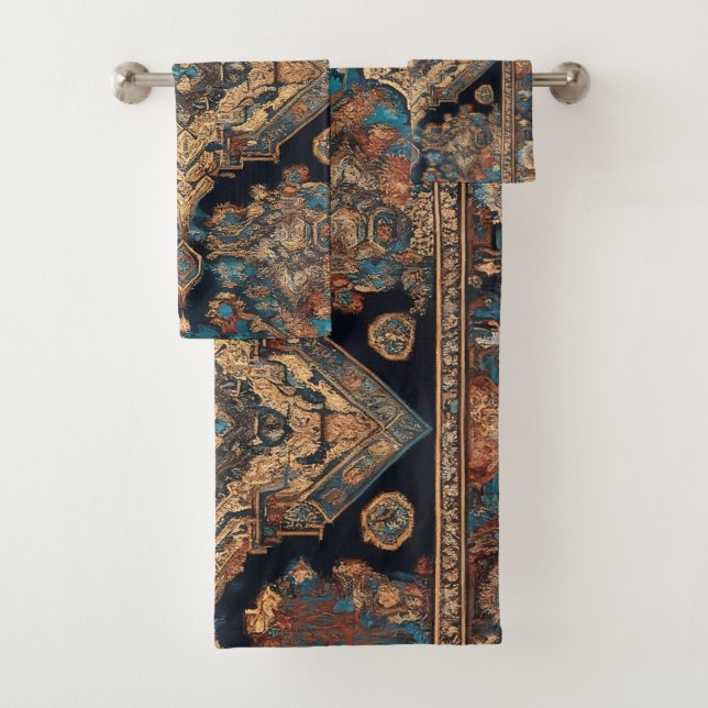 Persian Trendy Beautiful Old Pattern Collection Bath Towel Set (Insitu)