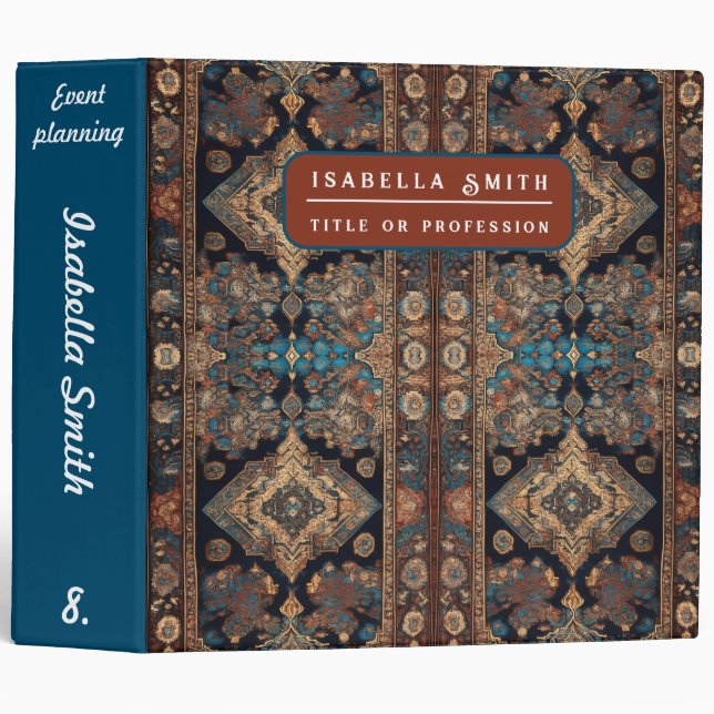 Persian Trendy Beautiful Old Pattern Collection Binder (Front/Spine)