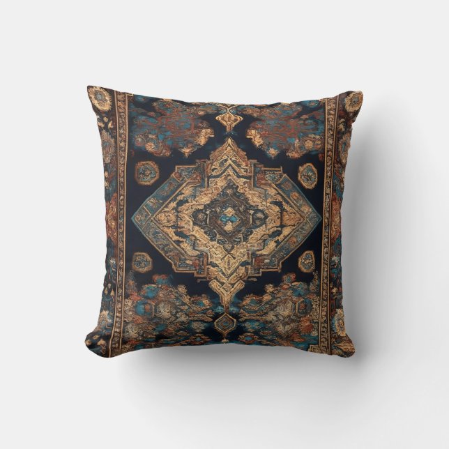 Persian Trendy Beautiful Old Pattern Collection Throw Pillow (Front)