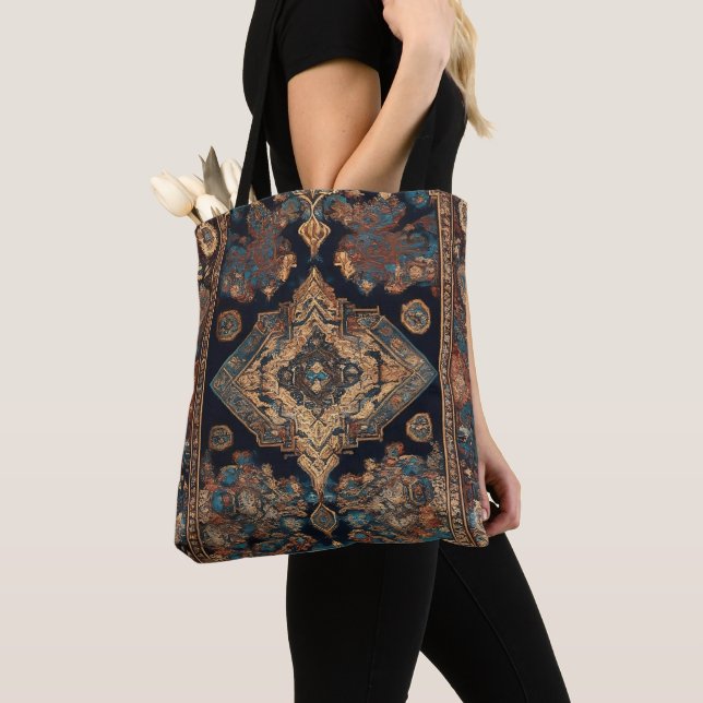 Persian Trendy Beautiful Old Pattern Collection Tote Bag (Close Up)