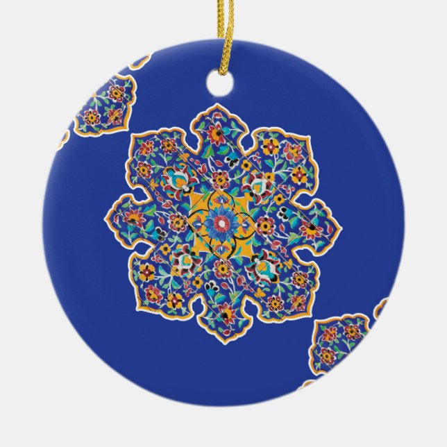 Persian Turquoise Ceramic Ornament (Front)