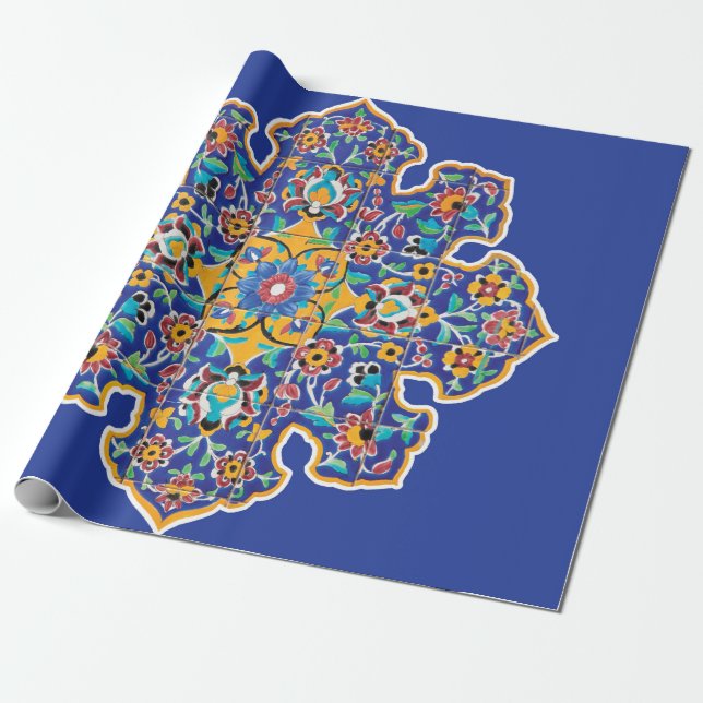 Persian Turquoise Wrapping Paper (Unrolled)