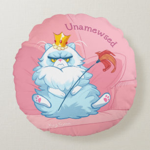 Persian Unamused Queen Cat Round Pillow