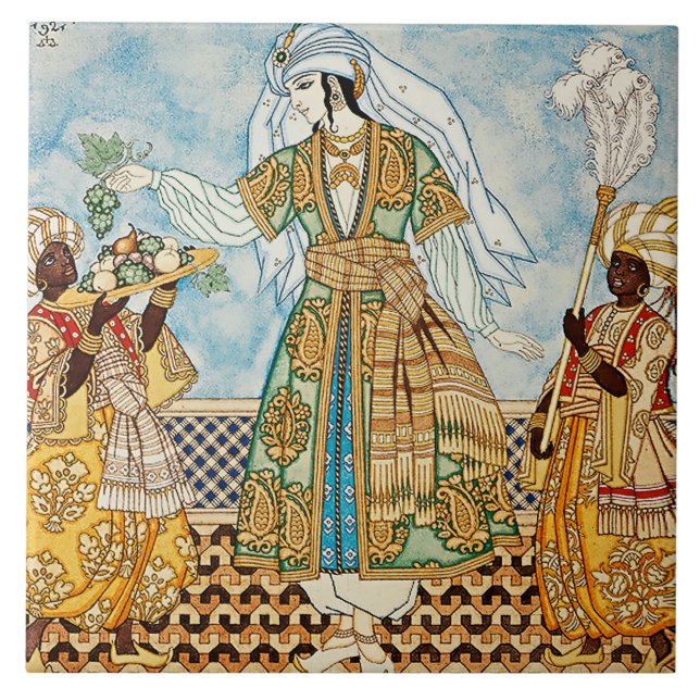“Persian Women” Illustration by Ivan Bilibin Tile (Front)