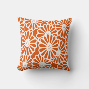 Persimmon Asian Moods Floral Throw Pillow