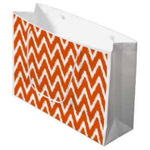 Persimmon Asian Moods Ikat Chevrons Large Gift Bag