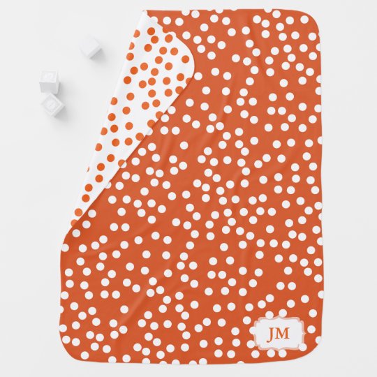 Persimmon / Burnt Orange Polka Dot Pattern Baby Baby Blanket