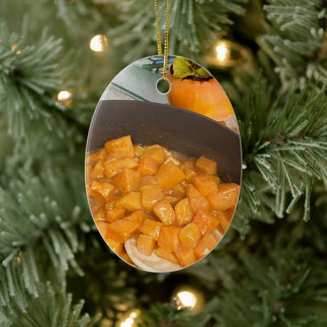 Persimmon Compote Ceramic Ornament (Tree)