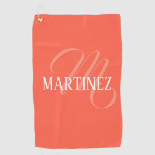 Persimmon Elegant Personalized Name Club Golf Towel