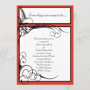 Persimmon Floral Wedding Invitations