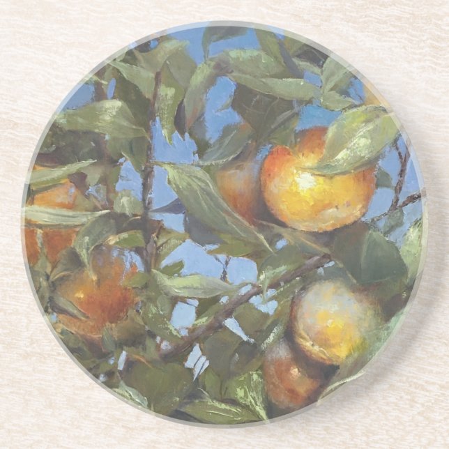 Persimmon Fruit Tree Beautiful Original Artwork Coaster (Front)