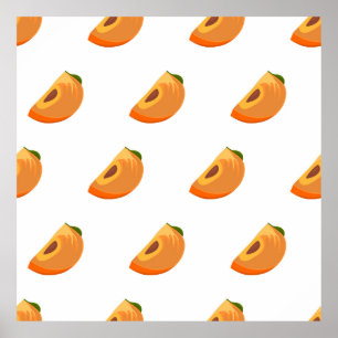 Persimmon pattern isolated on a white background.  poster