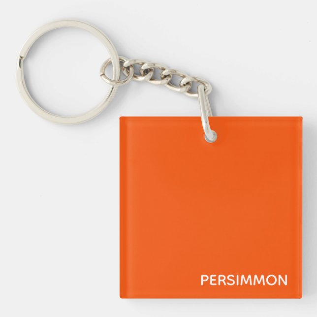 Persimmon red color name keychain (Front)