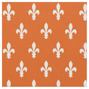 Persimmon Victorian Fleur de Lys Fabric