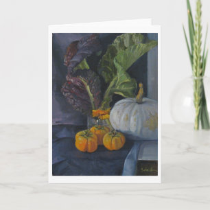 Persimmons & Greens - Art Card, Blank Holiday Card