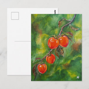Persimmons in the October Mist by Alfred Fox Postcard