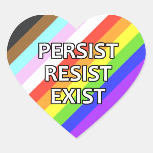 Persist/Resist/Exist Heart Sticker Sheet