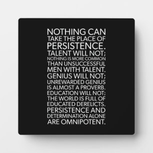 Persistence - Success, Hustle, Gym Motivational Plaque