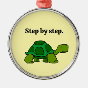 Persistent Winning Tortoise Turtle Step by Step Metal Ornament