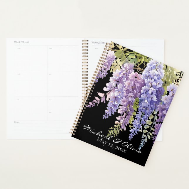 Persoanliser la glycine de l'aquarelle florale (Devant avec enveloppe)