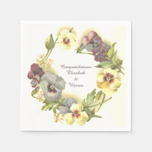 Persoanlized Pretty Pansies Napkin