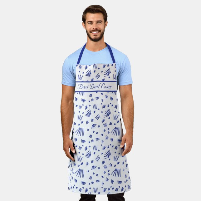 Persolized Designed Nautical Themed Best Dad Ever  Apron (Worn)