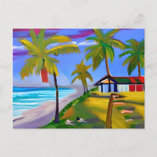 Person and Dog Laying by Beach | Vacation Postcard (Front)