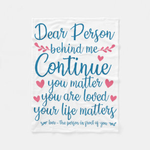 Person Behind Me Suicide Prevention & Depressi Fleece Blanket