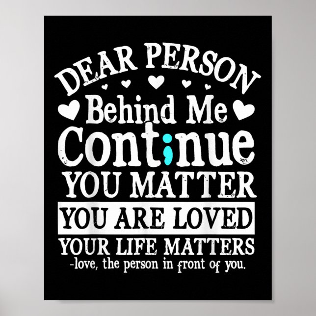 Person Behind Me Suicide Prevention &amp; Depressi Poster (Front)