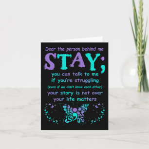 Person Behind Suicide Prevention Depression Awaren Card