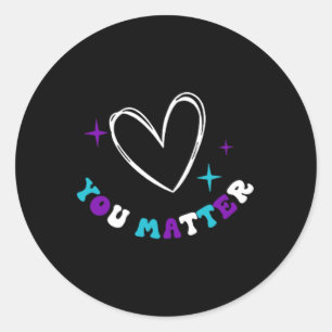 Person Behind Suicide Prevention Depression Awaren Classic Round Sticker