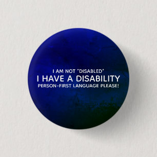 Person First Disability 1 Inch Round Button